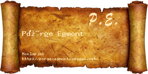 Pörge Egmont névjegykártya